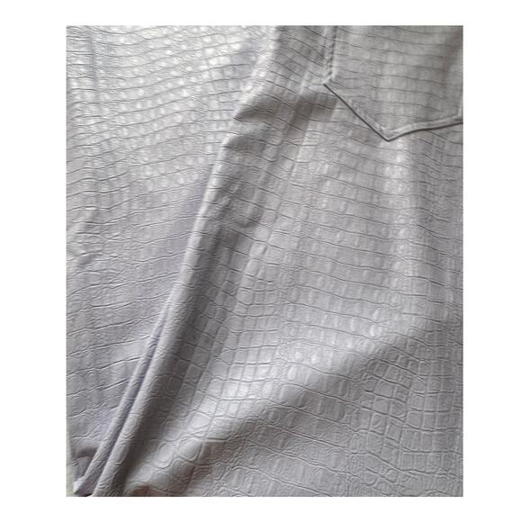 NAKED WARDROBE Women's Lilac Croc Straight Leg Faux Leather Pants Size L - Picture 4 of 7